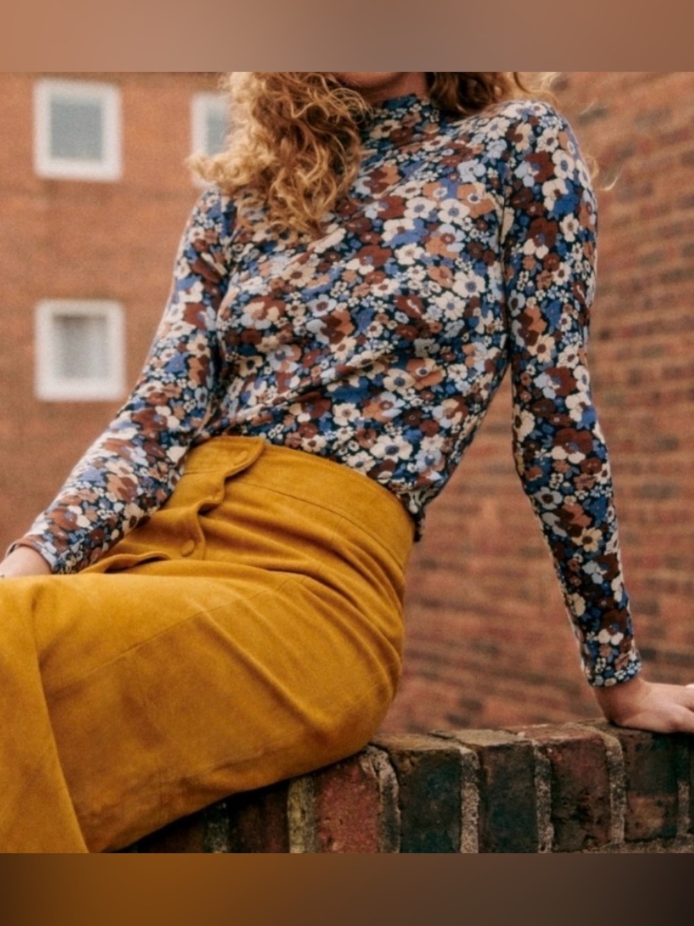 SEZANE Felix floral blossom turtleneck sweater jumper